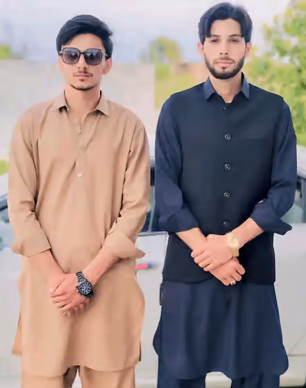 Gurjars in Kashmir — Two young Gurjar men in traditional Pakistani dress from Bhimber district Azad Kashmir