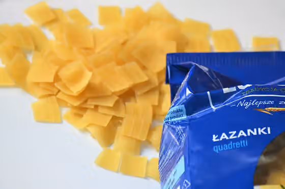 Lazanki — Fleckerl-Łazanki-Quadretti