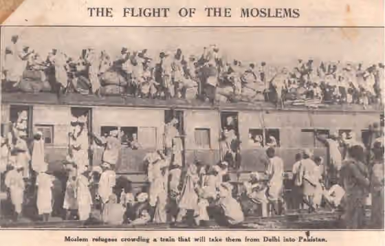 Muhajir (Pakistan) — Someone saved a page from the Manchester Guardian in a scrapbook; *the whole page* Source: ebay, Mar.