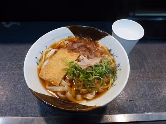 Nagoya cuisine — Kishimen in Nagoya station.