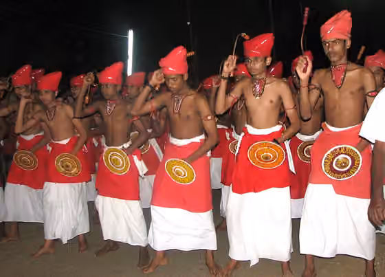 Velakali — A velakali performance at Chirakkadavu Sree Mahadeva Temple .