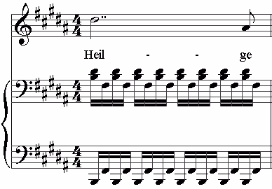 Art song — Bar five of Franz Schubert 's song Nacht und Träume .