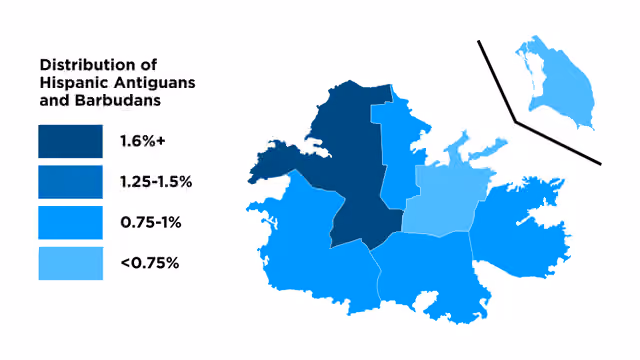 Hispanic Antiguans and Barbudans — Distribution of ethnic group