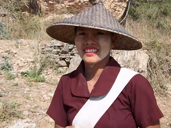 suku Bamar — Burmese girl painted with thanaka.