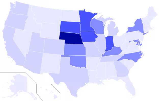 Burmese Americans — 0.5% or more 0.35% to 0.5% 0.2% to 0.35% 0.1% to 0.2% 0.05% to 0.1% Less than 0.05%