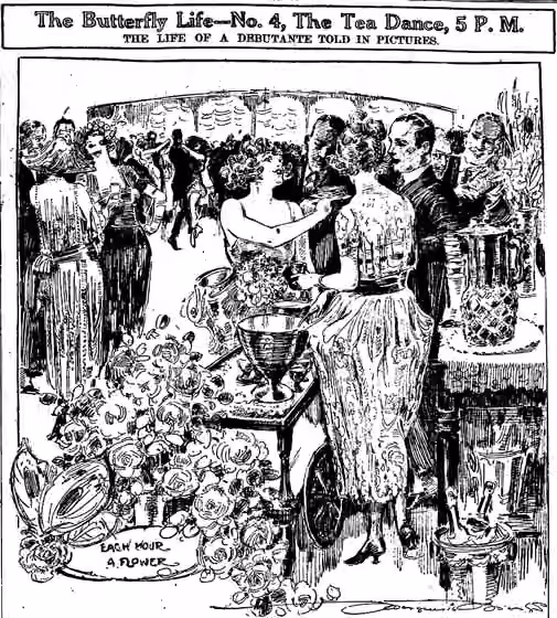 Tea dance — Tea dance as pictured by Marguerite Martyn and published in the St.