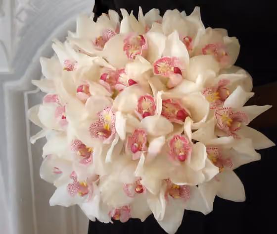 budidaya bunga — A bridal bouquet fabricated in traditional craftsmanship, using only Cymbidiums