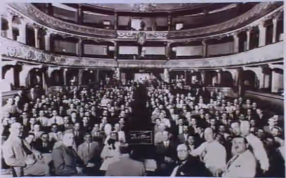 Maltese Egyptians — The formation of the Maltese Community Council of Alexandria, Egypt, at the Alhambra Theatre, Alexandria, 1925 gelatin silver ; 20.0 x 25.0 cm.