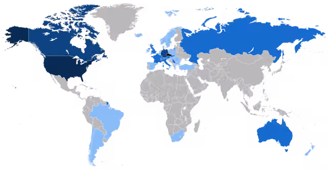 orang Ceko — Map of the Czech people around the world.