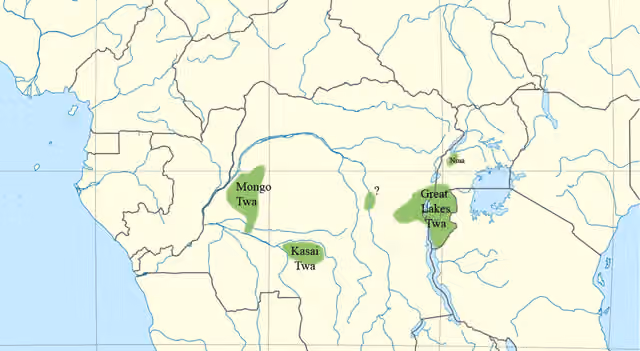 Twa — Twa populations per Hewlett & Fancher