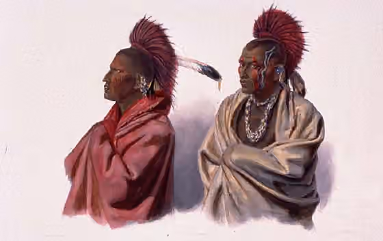 Sauk people — Massika, a Sauk Indian, left, and Wakusasse, right, a Fox Indian.