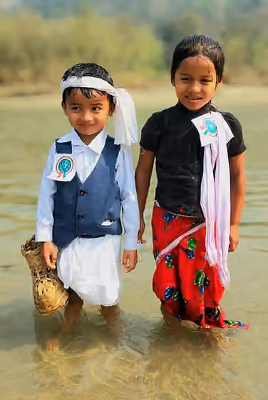 Majhi people — Boy and Girl in Majhi Cultural Dress