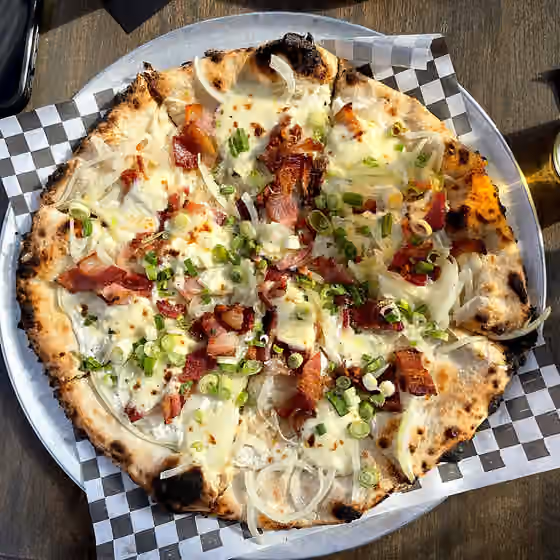 Tarte flambée — Tarte flambée, Franchettis Gasthaus + Kitchen, Santa Rosa, California