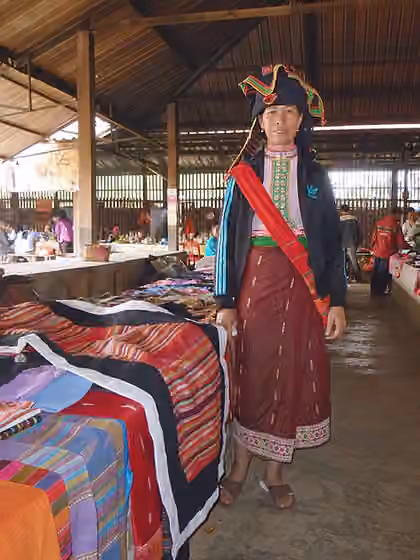 Tai Dam people — The morning market in Muang Sing, Luang Namtha Province, Laos.