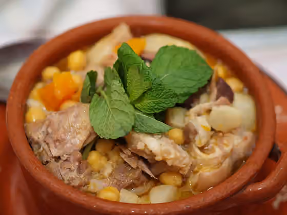 Cocido — Cozido de grão, a typical portuguese dish, photographed in the city of Beja.