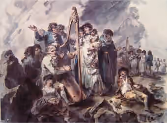 Cerdd Dant — A traditional Welsh Penillion (or Cerdd Dant), singing to harp.