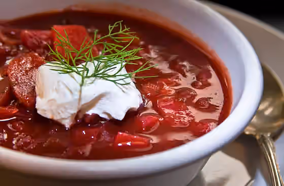 Eastern European cuisine — Borsch can be served hot or cold.