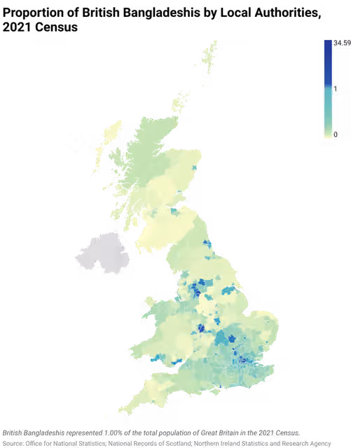British Bangladeshis — The ethnic classification of British Bangladeshis by Local Authorities, (England: Local Authorities: District / Unitary (as of April 2023); Scotland: Local authority (Council Area 2019); and Northern Ireland: Local Government Districts)…