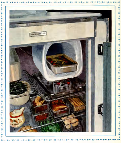 Frozen salad — A salad being frozen in the top right unit.